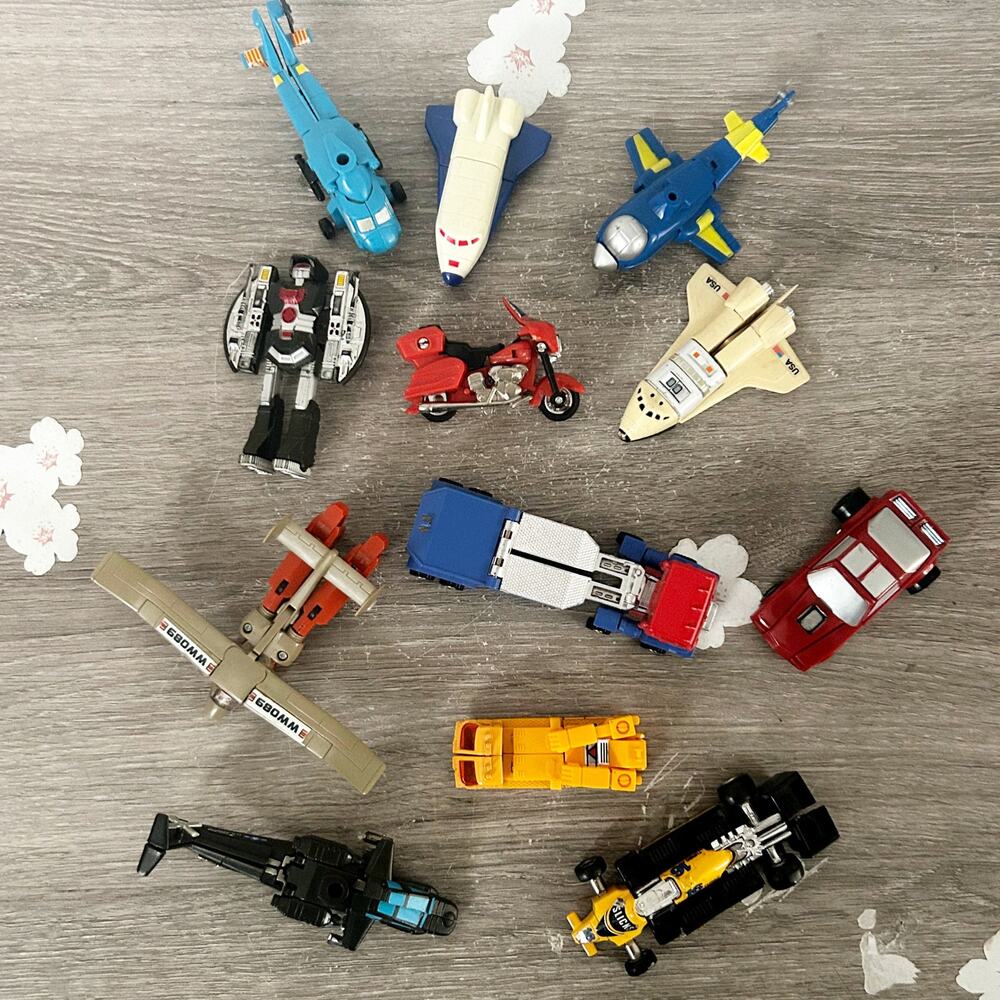 Vintage Transformers Go Bots Mini Transformer Lot of 12 Vehicles & Aircraft EUC